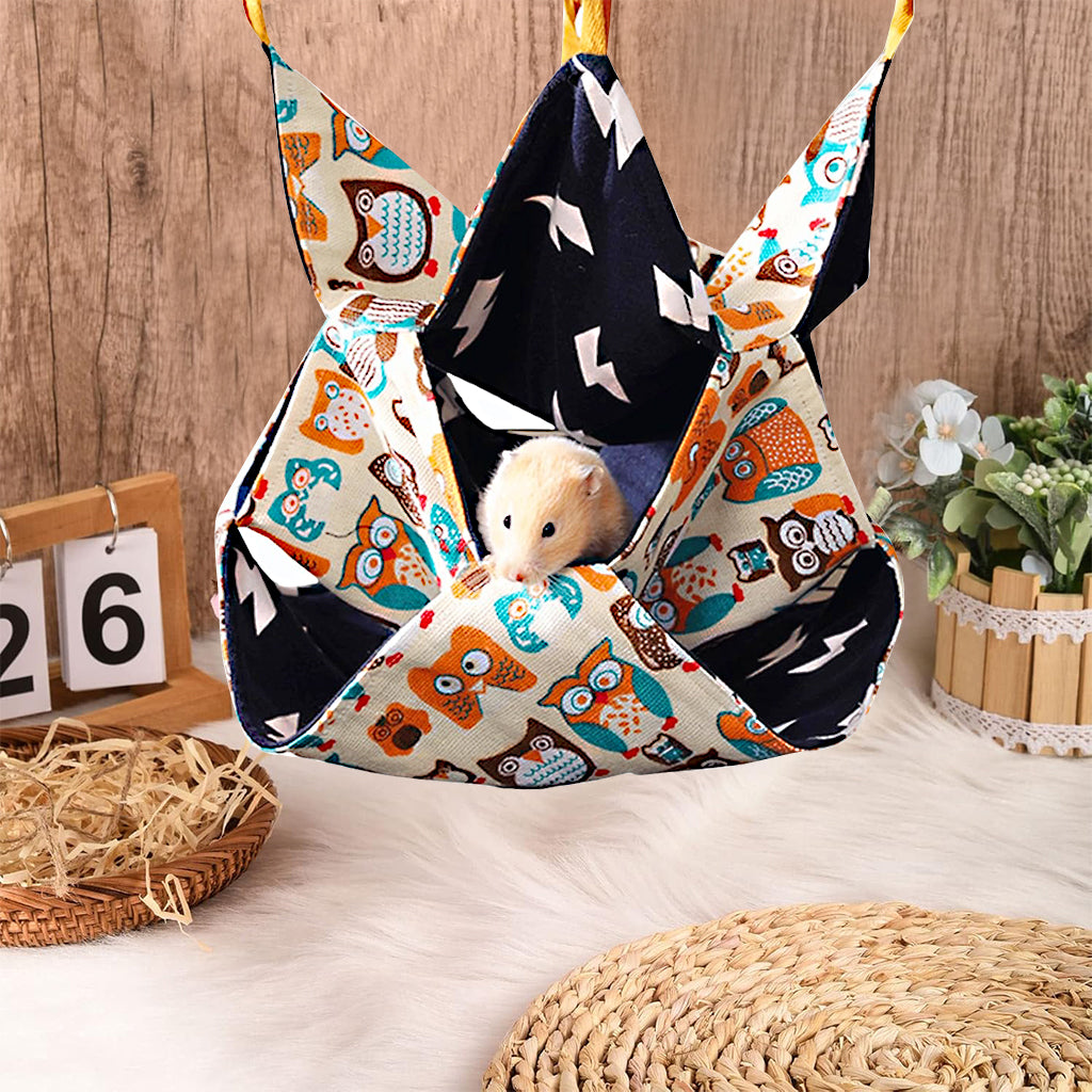 Qpets Hamsters Hammock for Cage Saggy Hammock Cartoon Print Cotton 3-Layer Hamsters for Hiding, Resting Sleeping Hammock for Guinea Pig, Dwarf Hamster Qpets Hamsters Hammock for Cage Saggy Hammock Cartoon Print Cotton 3-Layer Hamsters for Hiding, Resting Sleeping Hammock for Guinea Pig, Dwarf Hamster